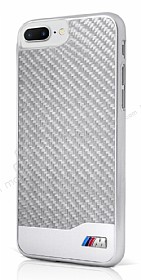 BMW iPhone 7 Plus / 8 Plus Karbon Silver Rubber Klf