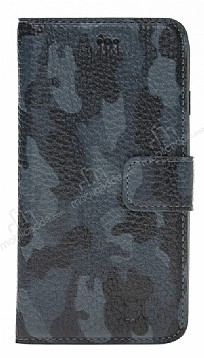 Bouletta Magic Wallet iPhone 7 / 8 KLF16 Mavi-Siyah Gerek Deri Klf