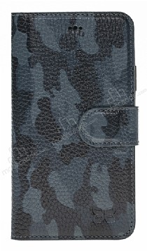 Bouletta Magic Wallet iPhone X / XS KFL16 Mavi-Siyah Gerek Deri Klf
