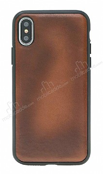 Bouletta Wallet Case iPhone X / XS RST2EF Kahverengi Gerek Deri Klf