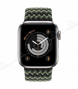 Buff Apple Watch Ultra Black-Green Braided rg Kordon 49mm Small