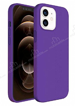 Buff iPhone 12 Mini 5.4 in Rubber S Purple Silikon Klf