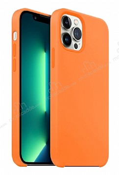 Buff Rubber Fit iPhone 13 Pro Max Light Orange Silikon Klf