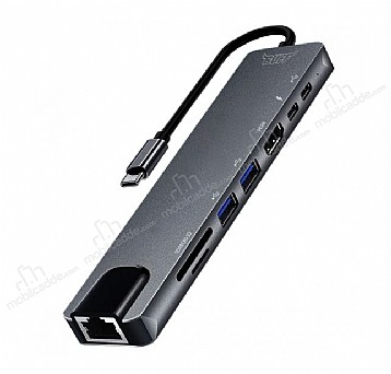 Buff Type-C USB 8 in 1 Hub Adaptör