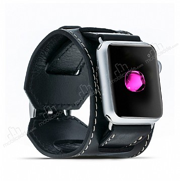 Burkley Apple Watch CUFF RST1 Siyah Gerek Deri Kordon (42 mm)