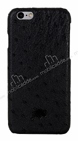 Burkley Exotic Snap-On iPhone 6 Plus / 6S Plus Gerek Deri Siyah Rubber Klf