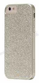 Case Mate Glam iPhone 6 / 6S Silikon Kenarl Simli Gold Rubber Klf