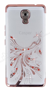 Casper Via A1 Plus Rose Gold Peacock Tal effaf Silikon Klf