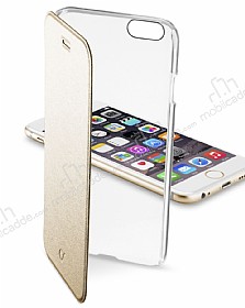 Cellular Line Clear Book iPhone 6 / 6S Deri Kapakl Gold Klf