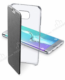 Cellular Line Clear Book Samsung Galaxy S6 Edge Deri Siyah Kapakl Klf