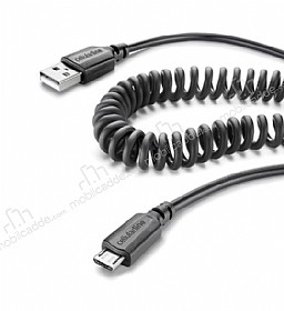 Cellular Line Micro USB Siyah Spiral Data Kablosu 1m