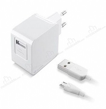 Cellularline Beyaz Micro USB Seyahat arj Aleti