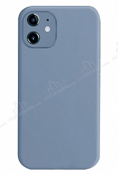 Coblue iPhone 12 6.1 in Kamera Korumal Mavi Silikon Klf