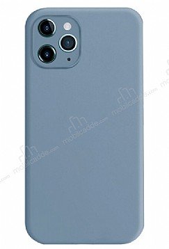 Coblue iPhone 12 Pro 6.1 in Kamera Korumal Mavi Silikon Klf