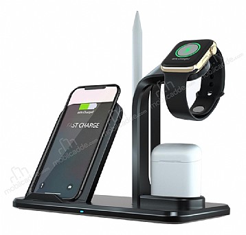 Eiroo AirPods, Apple Watch ve iPhone Lightning Siyah Masast Dock