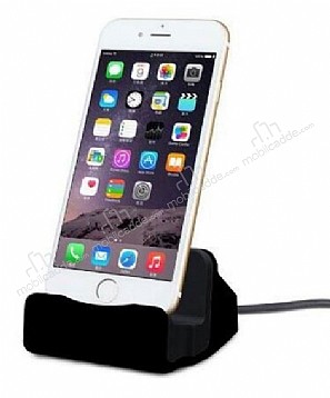 Eiroo iPhone 6 / 6S Lightning Masast Dock Siyah arj Aleti