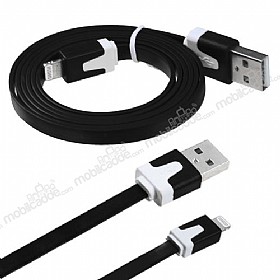 Eiroo Lightning nce Yass Siyah USB Data Kablosu 1m