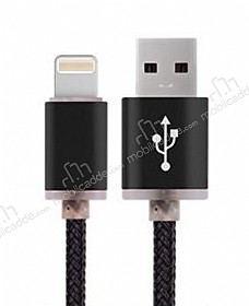 Cortrea Lightning USB Dayankl Halat Ksa Siyah Data Kablosu 22cm