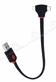 Cortrea Lightning ve Micro USB Ksa Data Kablosu Bir Arada 20cm