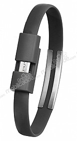 Eiroo Micro USB Bileklik Siyah Ksa Data Kablosu 21cm