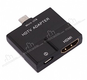 Cortrea Sony Xperia Z5 Premium Micro USB to HDMI Siyah Grnt Aktarm Adaptr