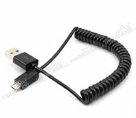 Eiroo Spiral Siyah Micro USB Data Kablosu 1m