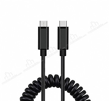 Cortrea USB Type-C to USB Type-C Siyah Spiral Data Kablosu