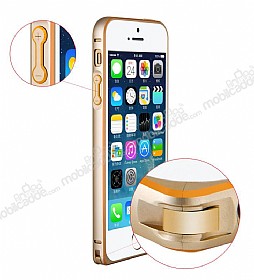 COTEetCI iPhone SE / 5 / 5S Gold izgili Metal Round Bumper Gold Klf