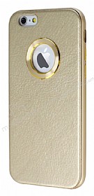 COTEetCI iPhone 6 / 6S Metal Kenarl Gold Deri Klf
