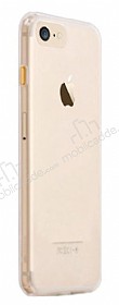 COTEetCI iPhone 7 / 8 Gold Butonlu effaf Silikon Klf