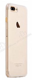 COTEetCI iPhone 7 Plus / 8 Plus Gold Butonlu effaf Silikon Klf