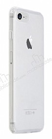 COTEetCI iPhone 7 / 8 Silver Butonlu effaf Silikon Klf
