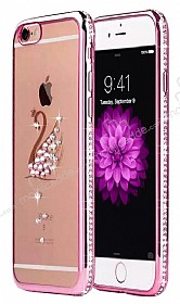 Dafoni Crystal Dream iPhone 6 Plus / 6S Plus Tal Kuu Rose Gold Kenarl Silikon Klf