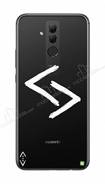 ukur Lisansl Huawei Mate 20 Lite Beyaz Kara Kuzular Logo Klf