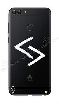 ukur Lisansl Huawei P Smart Beyaz Kara Kuzular Logo Klf