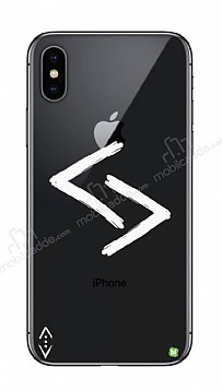 ukur Lisansl iPhone XS Max Beyaz Kara Kuzular Logo Klf
