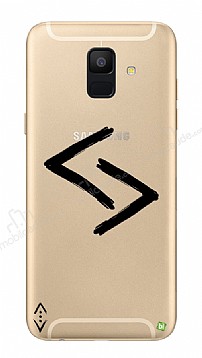 ukur Lisansl Samsung Galaxy A6 2018 Siyah Kara Kuzular Logo Klf