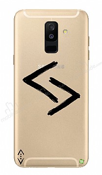 ukur Lisansl Samsung Galaxy A6 Plus 2018 Siyah Kara Kuzular Logo Klf
