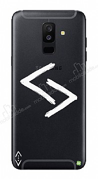ukur Lisansl Samsung Galaxy A6 Plus 2018 Beyaz Kara Kuzular Logo Klf