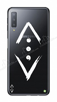 ukur Lisansl Samsung Galaxy A7 2018 Beyaz ukur Logo Klf