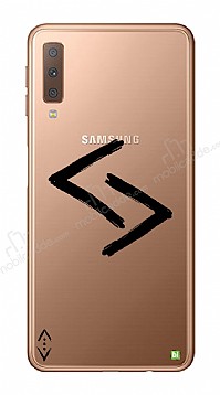 ukur Lisansl Samsung Galaxy A7 2018 Siyah Kara Kuzular Logo Klf