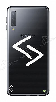 ukur Lisansl Samsung Galaxy A7 2018 Beyaz Kara Kuzular Logo Klf