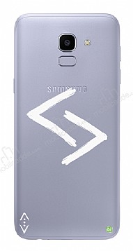 ukur Lisansl Samsung Galaxy J6 Beyaz Kara Kuzular Logo Klf
