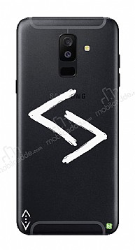 ukur Lisansl Samsung Galaxy J8 Beyaz Kara Kuzular Logo Klf