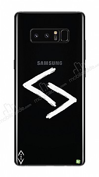 ukur Lisansl Samsung Galaxy Note 8 Beyaz Kara Kuzular Logo Klf