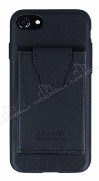 Dafoni Air Jacket iPhone 7 / 8 Czdanl Siyah Deri Klf