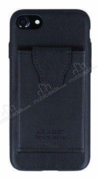 Dafoni Air Jacket iPhone SE 2020 Czdanl Siyah Deri Klf