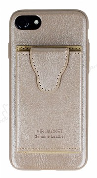 Dafoni Air Jacket iPhone SE 2020 Czdanl Gold Deri Klf