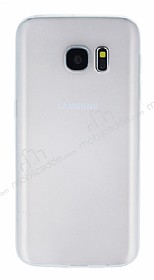 Dafoni Air Slim Samsung Galaxy S7 Ultra nce Mat effaf Beyaz Silikon Klf