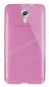 Dafoni Aircraft General Mobile Android One / General Mobile GM 5 Ultra nce effaf Pembe Silikon Klf